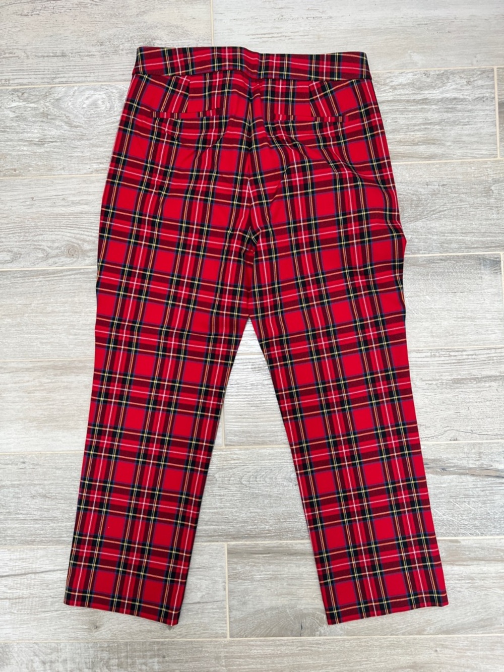 JCREW Factory Red Plaid Straight-Leg Pants - Picture 9 of 9